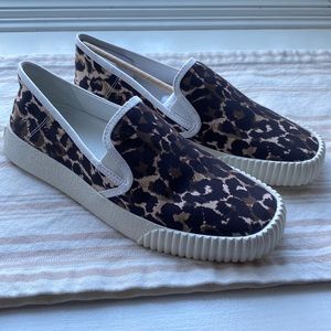 ** SOLD*** Veronica Beard Panelle Leopard Canvas Flats